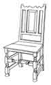 Reproduction 17th Century Oak chair