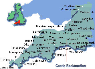 Map of the South West England